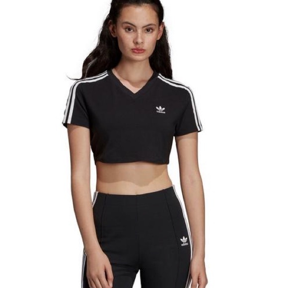 adidas v neck crop top